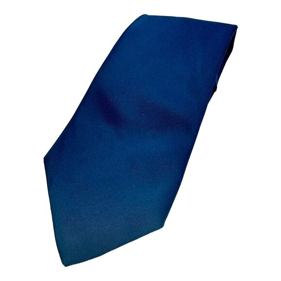 Monsieur Cravatieur Other - Monsieur Cravatieur Men’s Necktie Tie Solid Blue Polyester‎ Vintage